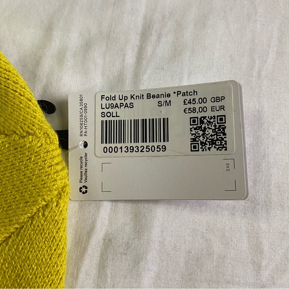 Lululemon Fold Up Knit Beanie *Patch SOLL Soleil Yellow Size S/M - Picture 5 of 5